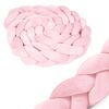 ​Protectie laterala patut bebe, Bumper impletit, 100 % antialergic, lavabil, 3m, roz, Culoare: Roz-poza 2-Dacenergy.ro