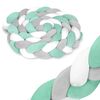 Protectie laterala patut bebe, Bumper impletit, 100 % antialergic, lavabil, 3m, menta si gri, Culoare: Gri, Menta-poza 2-Dacenergy.ro