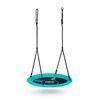 Leagan cuib, cadru otel, 100 % poliester, scaun confortabil, forma rotunda, franghii puternice, 100 cm, albastru deschis, Culoare: Albastru deschis-Dacenergy.ro