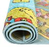 Covor camera copii DacEnergy©, confectionat din polipropilena, modelul viu colorat, cu strazi si cladiri, asemenea unui oras, 120 x 170 cm, albastru-poza 3-Dacenergy.ro