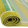 Covor camera copii DacEnergy©, confectionat din polipropilena, modelul viu colorat, asemenea unui teren de fobal, 120 x 170 cm, verde-poza 3-Dacenergy.ro