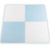 Covoras puzzle din spuma, 4 buc, ansamblat usor, impermeabil, fara BPA, alb si albastru, 120x120x1 cm, Dimensiune (cm)	: 120 x 120, Culoare: Alb, Albastru-poza 4-Dacenergy.ro