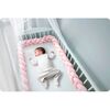 ​Protectie laterala patut bebe, Bumper impletit, 100 % antialergic, lavabil, 3m, roz, Culoare: Roz-poza 4-Dacenergy.ro