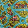Covor camera copii DacEnergy©, confectionat din polipropilena, modelul viu colorat, cu strazi si cladiri, asemenea unui oras, 120 x 170 cm, albastru-poza 4-Dacenergy.ro