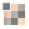 ​Covoras puzzle din spuma, 180x180 cm, 9 buc, antiaderent, moale, gri si piersica, Dimensiune (cm)	: 180 x 180, Culoare: Piersica, Gri-poza 6-Dacenergy.ro