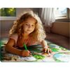 ​Spatiu de joaca 2 in 1, covoras din spuma si carte de colorat, asigura izolare termica fata de sol, textura anti-alunecare, model frumos cu animale de la Zoo, 120 x 90 cm, verde, Dimensiune (cm)	: 120 x 90-poza 9-Dacenergy.ro