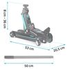 RESIGILAT: Cric auto hidraulic, realizat din otel si aluminiu, capacitate mare de ridicare de 2,5 tone, inaltimea de ridicare 80 - 360 mm, roti pivotante la 360° cu rulmenti, 53 x 20.5 x 8/36 cm, negru si verde-poza 10-Dacenergy.ro
