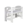 Set mobilier 3 piese copii DacEnergy©, din pal, patut, comoda de infasat, saltea, fibra de nuca de cocos, design elegant si modern, imprimat cu inima, 120 x 60 cm, alb si gri-Dacenergy.ro