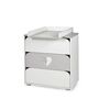 Set mobilier 3 piese copii DacEnergy©, din pal, patut, comoda de infasat, saltea, fibra de nuca de cocos, design elegant si modern, imprimat cu inima, 120 x 60 cm, alb si gri-poza 5-Dacenergy.ro