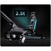 RESIGILAT: Cric auto hidraulic, realizat din otel si aluminiu, capacitate mare de ridicare de 2,5 tone, inaltimea de ridicare 80 - 360 mm, roti pivotante la 360° cu rulmenti, 53 x 20.5 x 8/36 cm, negru si verde-poza 6-Dacenergy.ro