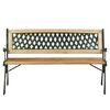 ​Banca de gradina , cadru din otel, lemn de plop, cu spatar, 124x74x43 cm, natur, Numar locuri	: 3, Culoare: natur, Lungime: 124 cm-Dacenergy.ro