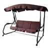 ​Leagan de gradina fabricat din metal, husa fixata cu velcro, 3 persoane, 220 x 138 x 178 cm, capacitate de sustinere per persoana 90 kg, maro si gri inchis-poza 2-Dacenergy.ro
