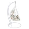 ​Scaun agatat cadru metalic, structura din ratan sintetic, 2 persoane, cu perna, model floral, 133 x 117 x 195 cm, interior/exterior, alb, Culoare: Alb, Floral-poza 3-Dacenergy.ro