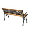 ​Banca pentru parc , realizata din lemn, metal si PVC, cu spatar, 127 x 34 x 73.5 cm, natur-poza 3-Dacenergy.ro