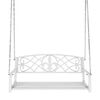 ​Leagan de gradina fabricat din otel, design romantic, ornament pentru spatar, cu lant, pentru balcoane, terase, gradini, 127 x 56 x 52 cm, alb, Culoare: Alb-poza 4-Dacenergy.ro