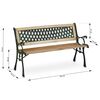 ​Banca de gradina , cadru din otel, lemn de plop, cu spatar, 124x74x43 cm, natur, Numar locuri	: 3, Culoare: natur, Lungime: 124 cm-poza 5-Dacenergy.ro