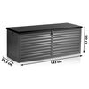 ​Cutie gradina, din plastic, maner de transport, cu capac, 390 l, 143 x 57 x 53,5 cm, negru si gri, Culoare: Negru, Gri-poza 6-Dacenergy.ro