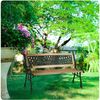 ​Banca de gradina , cadru din otel, lemn de plop, cu spatar, 124x74x43 cm, natur, Numar locuri	: 3, Culoare: natur, Lungime: 124 cm-poza 6-Dacenergy.ro