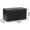 ​Cutie gradina , din plastic, maner de transport, cu capac, 270 l, 109 x 51,5 x 55 cm, negru mat, Culoare: Negru mat-poza 6-Dacenergy.ro