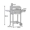 ​Gratar de gradina, cu carbuni, din otel inoxidabil, gratar din fonta, 42 x 31,5 cm, 2 rafturi laterale, termometru, roti practice, cos de fum cu deschidere reglabila, antracit, cu husa de protectie-poza 7-Dacenergy.ro