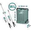 ​Pompa de stropit cu acumulator, plumb-acid, 12 V, 8 Ah, 4 duze diferite, presiune maxima 5, 5 bar, debit maxim 3, 1 l/min, timp de lucru 9 ore, 45 x 36 x 17 cm, 16 l, verde-poza 8-Dacenergy.ro