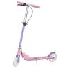 ​Trotineta copii, ghidon din fier, reglabil, 64.5-84.6 cm, roti din cauciuc PU, frana de mana si frana de picior, 3-8 ani, imprimeu printesa, roz si mov, Culoare: Roz, Mov-Dacenergy.ro