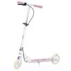 ​Trotineta copii, ghidon din fier, reglabil, 64.5-84.6 cm, roti din cauciuc PU, frana de mana si frana de picior, 3-8 ani, imprimeu de balerina, roz si alb, Culoare: Roz, Alb-Dacenergy.ro