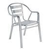 Scaun DacEnergy©, din teava de aluminiu, stivuibil, rezistent la apa, intretinere usoara, cu picioare tubulare duble, interior / exterior, 56 x 60 x 79 cm, gri-Dacenergy.ro