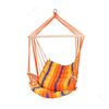 Hamac DacEnergy©, confectionat din bumbac si poliester, brate din lemn, tip scaun, 90 x 65 cm, multicolor, Culoare: Multicolor-Dacenergy.ro