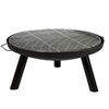 ​Vatra foc de gradina cu gratar, fabricat din otel, manere pe ambele parti, diametrul 60 cm, inaltimea 27,5 cm, negru-Dacenergy.ro
