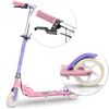 ​Trotineta copii, ghidon din fier, reglabil, 64.5-84.6 cm, roti din cauciuc PU, frana de mana si frana de picior, 3-8 ani, imprimeu printesa, roz si mov, Culoare: Roz, Mov-poza 2-Dacenergy.ro