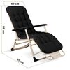 ​Sezlong de gradina pliabil cu perna DacEnergy©, usor de curatat, rezistent, protectie anti-alunecare pe picioare, reglare suport pentru picioare in 3 trepte, 98 x 95 x 60 cm, bej si negru, Continut pachet	: 1 x Sezlong, Culoare: Bej, Negru-poza 2-Dacenergy.ro