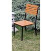 ​Scaun de gradina DacEnergy©, metal si lemn de frasin, rezistenta la umezeala si UV, 60x46x93 cm, negru si maro, Continut pachet	: 1 x Scaun, Latime: 46 cm, Culoare: Maro, Negru-poza 2-Dacenergy.ro