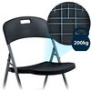 Set scaune de gradina pliante DacEnergy©, cadru din otel, cu maner de transport, design confortabil si ergonomic, sarcina maxima 200 kg, 80 x 50 x 46 cm, 2 bucati, negru, Continut pachet	: 2 x Scaun, Culoare: Negru-poza 3-Dacenergy.ro