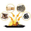​Vatra foc de gradina cu gratar, fabricat din otel, manere pe ambele parti, diametrul 60 cm, inaltimea 27,5 cm, negru-poza 3-Dacenergy.ro