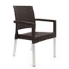 ​Scaun gradina DacEnergy©, material metal si polietilena, design modern, imita impletitura din rattan, 57 x 57 x 87 cm, maro, Continut pachet	: 1 x Scaun, Latime: 57 cm, Culoare: Maro-poza 3-Dacenergy.ro