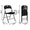 Set scaune de gradina pliante DacEnergy©, cadru din otel, cu maner de transport, design confortabil si ergonomic, sarcina maxima 200 kg, 80 x 50 x 46 cm, 2 bucati, negru, Continut pachet	: 2 x Scaun, Culoare: Negru-poza 4-Dacenergy.ro