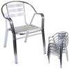 Scaun DacEnergy©, din teava de aluminiu, stivuibil, rezistent la apa, intretinere usoara, cu picioare tubulare duble, interior / exterior, 56 x 60 x 79 cm, gri-poza 4-Dacenergy.ro
