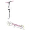 ​Trotineta copii, ghidon din fier, reglabil, 64.5-84.6 cm, roti din cauciuc PU, frana de mana si frana de picior, 3-8 ani, imprimeu de balerina, roz si alb, Culoare: Roz, Alb-poza 5-Dacenergy.ro
