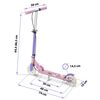 ​Trotineta copii, ghidon din fier, reglabil, 64.5-84.6 cm, roti din cauciuc PU, frana de mana si frana de picior, 3-8 ani, imprimeu printesa, roz si mov, Culoare: Roz, Mov-poza 6-Dacenergy.ro