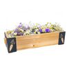Jardiniera din lemn, cu insertii metalice in forma de morcovi, interior/exterior, forma dreptunghiulara, 80 x 20 x 27 cm, natur si gri, Model: Morcovi, Forma: Dreptunghi-poza 2-Dacenergy.ro