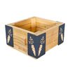 ​Jardiniera din lemn, cu insertii metalice in forma de morcovi, interior/exterior, forma patrata, 38 x 38 x 20 cm, natur si gri, Model: Morcovi, Forma: Patrat-poza 2-Dacenergy.ro