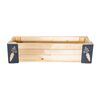 Jardiniera din lemn, cu insertii metalice in forma de morcovi, interior/exterior, forma dreptunghiulara, 80 x 20 x 27 cm, natur si gri, Model: Morcovi, Forma: Dreptunghi-poza 3-Dacenergy.ro