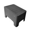 Masuta pentru cafea DacEnergy©, confectionata din polipropilena, aspect de ratan, blat dreptunghiular, fixa,  65 x 45 x 42 cm, gri antracit-poza 3-Dacenergy.ro