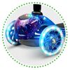 Trotineta pentru copii, cu 3 roti, reglare pe inaltime in 3 trepte, iluminare cu LED, roti mari, sigure, negru si albastru, Culoare: Negru, Albastru-poza 2-Dacenergy.ro