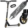 Trotineta, cadru si ghidon cu structura rezistenta, sistem de franare flex fender, maner tpr, roti de 110mm, 85x68.5 cm, auriu, Culoare: Auriu , Negru-poza 2-Dacenergy.ro