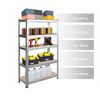 ​Raft metalic, profile zincate, blat MDF, 5 rafturi, 200 kg pe raft, 1000 kg total, 205x120x45 cm , argintiu galvanizat, Greutate maxima suportata/polita: 200 Kg, Culoare: Argintiu-poza 2-Dacenergy.ro