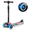 ​Trotineta , material ghidon aluminiu, cu 3 roti, iluminare Led in roti, inaltime reglabila, 79x27x60 cm, alb si rosu, Culoare: Rosu, Negru-poza 2-Dacenergy.ro