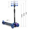 Trotineta pentru copii, cu 3 roti, reglare pe inaltime in 3 trepte, iluminare cu LED, roti mari, sigure, negru si albastru, Culoare: Negru, Albastru-poza 3-Dacenergy.ro