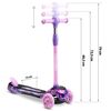 ​Trotineta pentru copii , inaltime reglabila a ghidonului, iluminare cu LED, roti mari, sigure, roz si violet, Culoare: Roz , Violet-poza 3-Dacenergy.ro